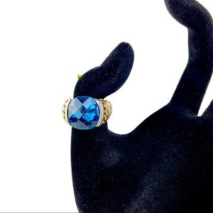 Andrea Candela Blue Topaz Sterling & Gold Ring